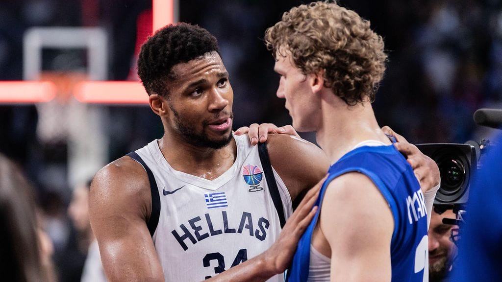 Giannis Antetokounmpon Kreikka kukisti Lauri Markkasen Susijengin EM-pronssipelissä syyskuussa 2025.