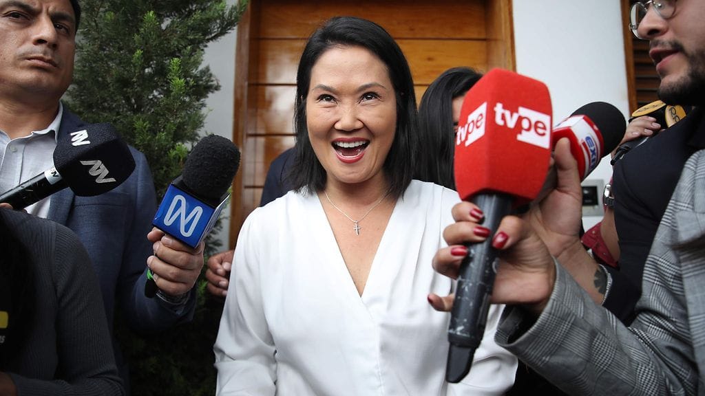 Perun presidentinvaalit voittanut Keiko Fujimori kuvattuna pääkaupungissa Limass 10. kesäkuuta.