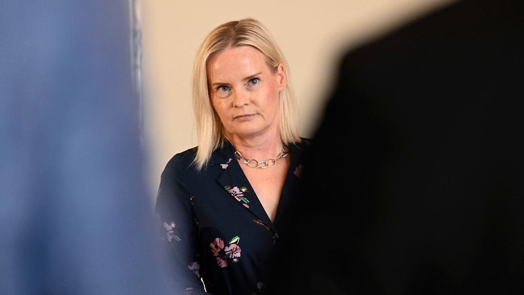 Valtiovarainministeri Riikka Purra (ps) eduskunnan valtiosalissa Helsingissä 23. kesäkuuta 2026.