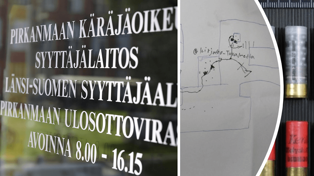 Syytetyiltä löytyi koulusta tehty pohjapiirros sekä patruunoita.