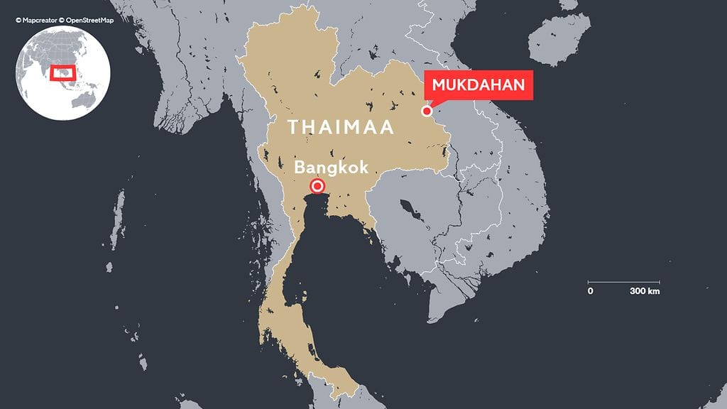 0207 Thaimaa Mukdahan kartta