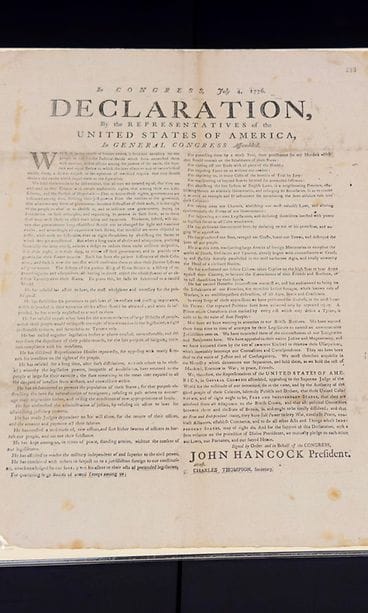 Harvinainen, vuonna 1776 painettu Yhdysvaltain itsenäisyysjulistus on löydetty Yhdistyneen kuningaskunnan kansallisarkistosta Kew’stä, Lontoon länsiosasta.