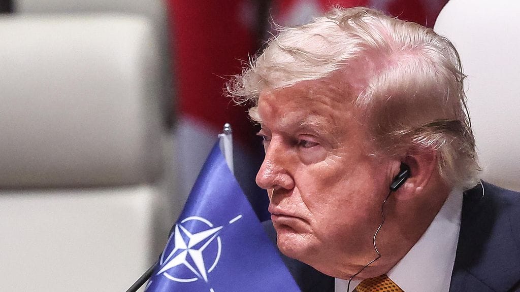 Donald Trump kuvattuna Naton huippukokouksessa Turkin Ankarassa 8. heinäkuuta 2026.