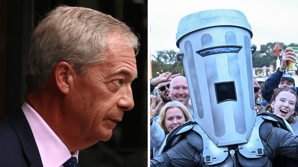 Nigel Farage jätti edustajanpaikkansa sen jälkeen, kun hänen kerrottiin jättäneen ilmoittamatta suuria rahalahjoituksia. Oikealla Kreivi Roskisnaama.