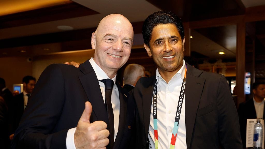 Gianni Infantino ja Nasser Al-Khelaifi.