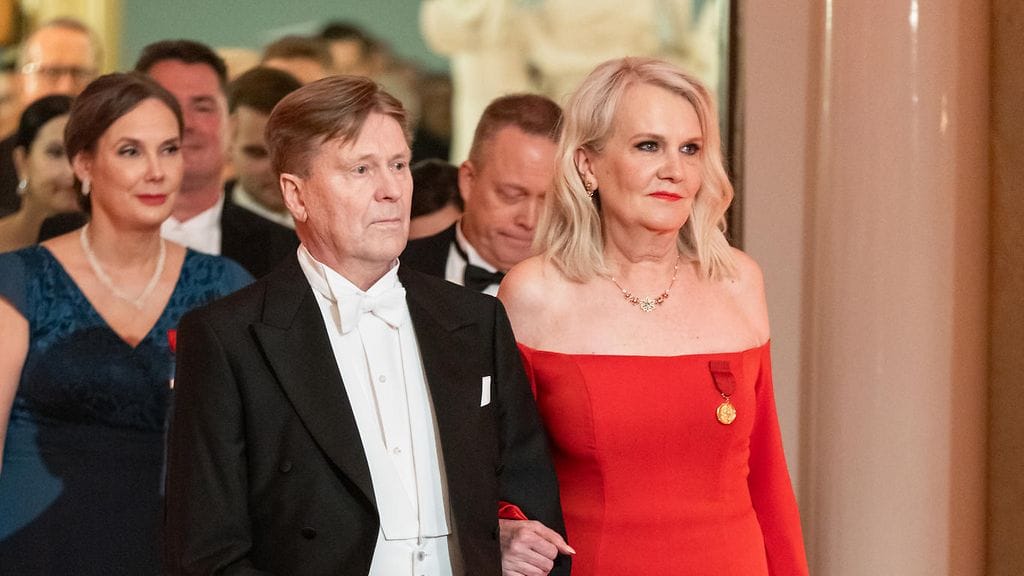 Kari ja Miitta Sorvali Linnan juhlissa vuonna 2024.