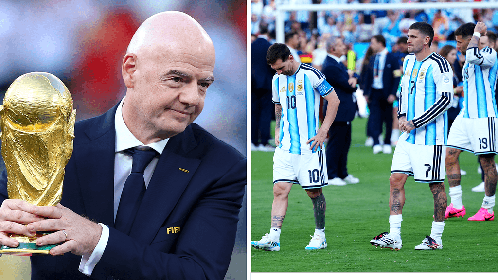 Miesten MM-finaalissa Espanjalle hävinnyt Argentiina asettui Gianni Infantinon tueksi.