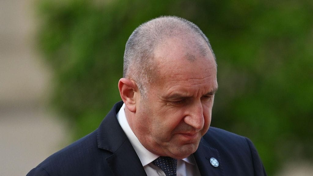 Bulgarian pääministeri Rumen Radev kertoi maan ilmatilassa räjähtäneestä droonista 8. elokuuta.