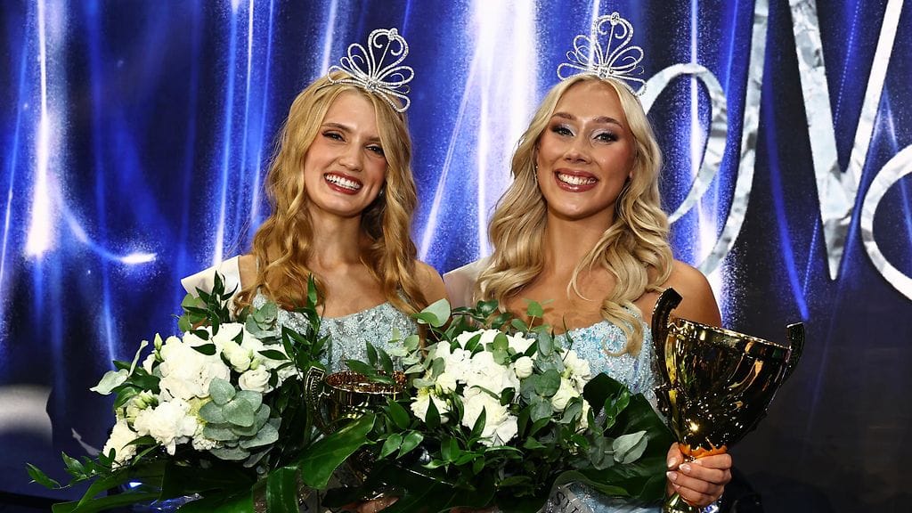 Uusi Miss Suomi kruunataan lauantaina 5. syyskuuta. Kuvassa Miss Suomi 2025 Tara Lehtonen ja perintöprinsessa Julianna Kauhaniemi.