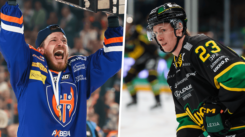 Kristian Tanus (vas.) ja Simon Johansson olivat SM-liigan supertähtiä viime kaudella.