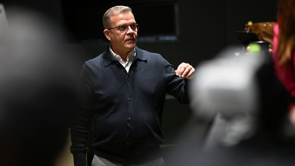 Petteri Orpo kokoomuksen ministeriryhmän kesäkokouksessa Tampereella 18. elokuuta 2026.