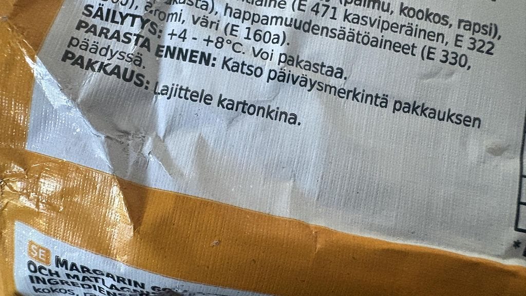 margariini kierrätys mtv