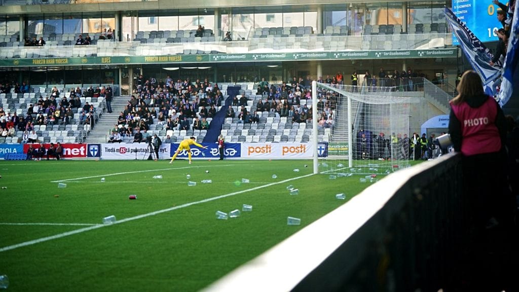 FC Interin ja HJK:n välinen Suomen Cupin finaali keskeytettiin.