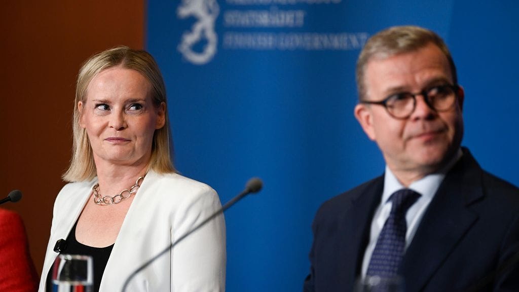 Valtiovarainministeri Riikka Purra (ps.) ja pääministeri Petteri Orpo (kok.) 1. syyskuuta.