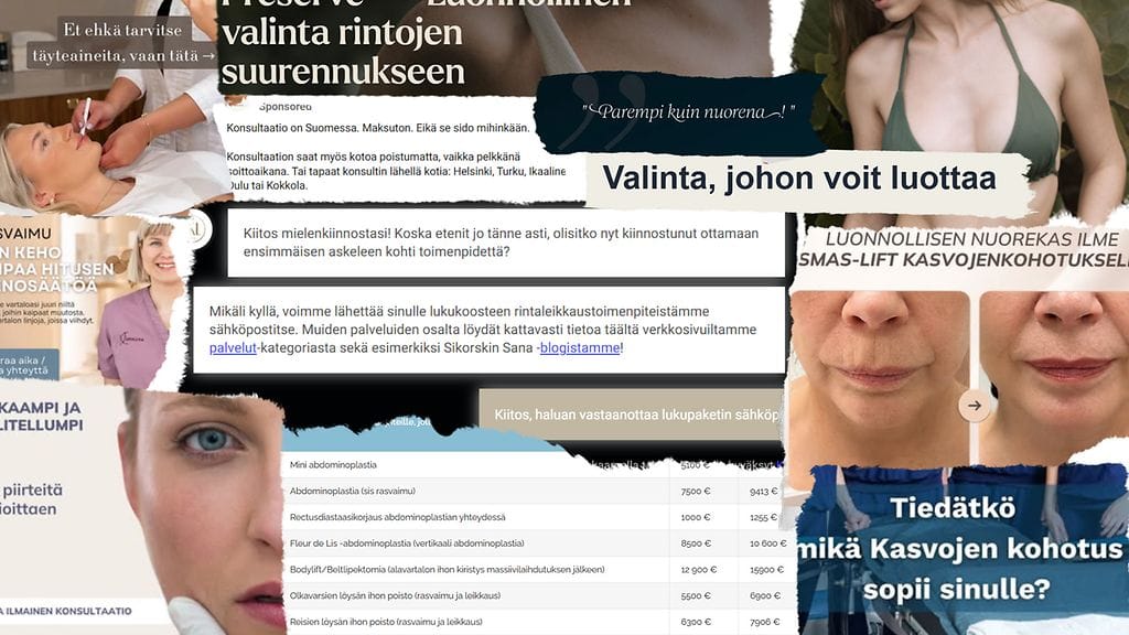 Kauneuskirurgiaa mainostetaan runsaasti sosiaalisessa mediassa, osin hyvinkin suorin sanankääntein.