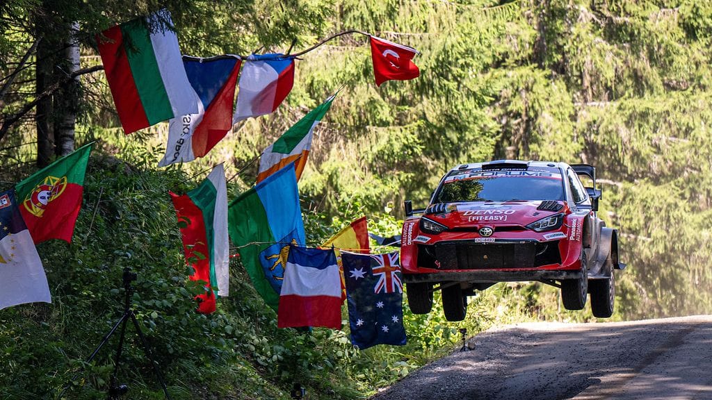 Sami Pajari vauhdissa tämänvuotisessa Portugalin MM-rallissa elokuun taitteessa.