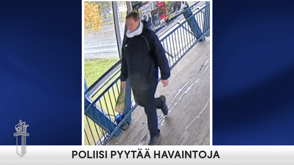Kuvassa mies, jonka tunnistamiseen poliisi pyytää apua.
