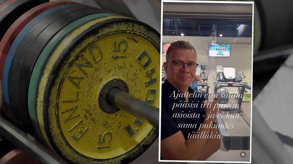 Pääministeri sai katsella kuntosalilla televisiosta itseään.