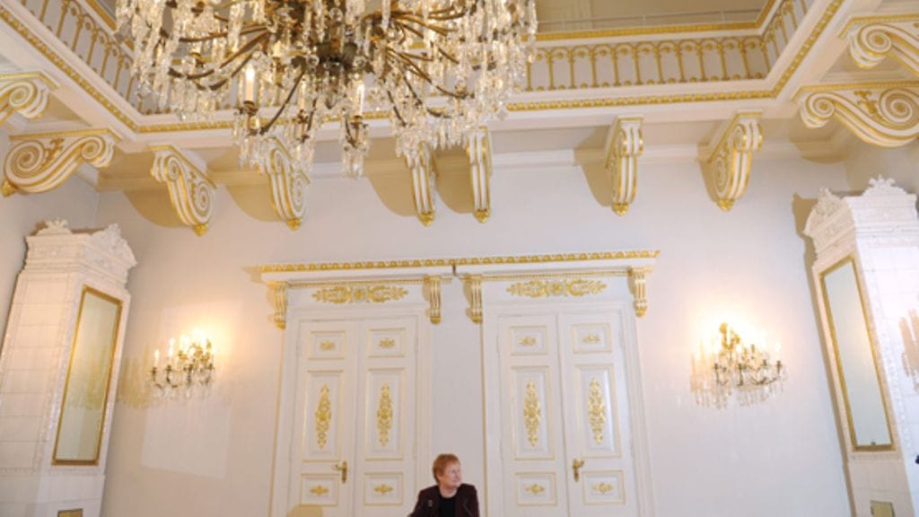 Presidentti Tarja Halonen Linnassa.
