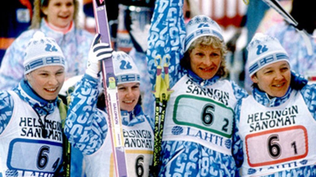 Marjo Matikainen, Jaana Savolainen, Marja-Liisa Kirvesniemi, Pirkko Määttä (Kuva: Lehtikuva)