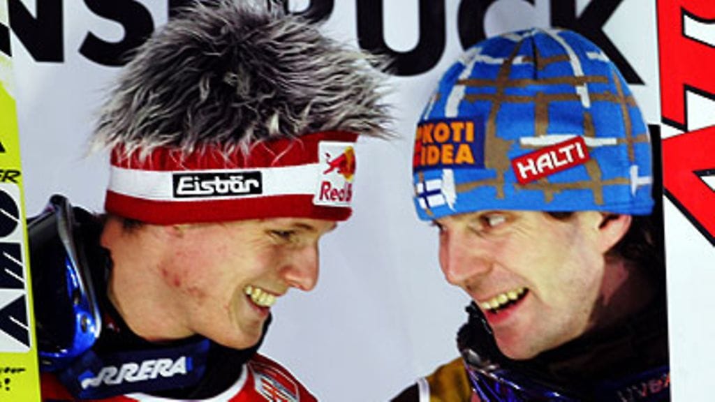 Thomas Morgenstern ja Janne Ahonen, kuva: Patrik Stollarz/Bongarts/Getty Images