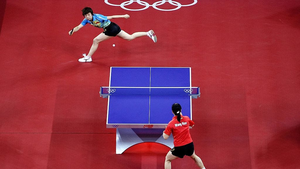 Pöytätenniksen naisten olympiakultaa voitti Zhang Yining, hopeaa pokkasi Wang Nan. Peking, 2008.