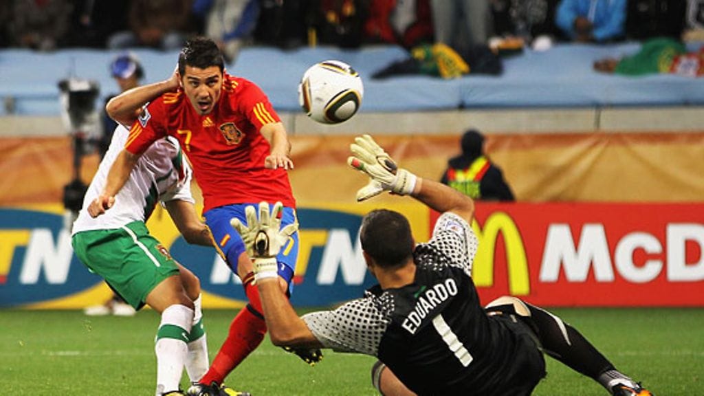 David Villa pyssytti Espanjan jatkoon, kuva: Doug Pensinger/Getty Images