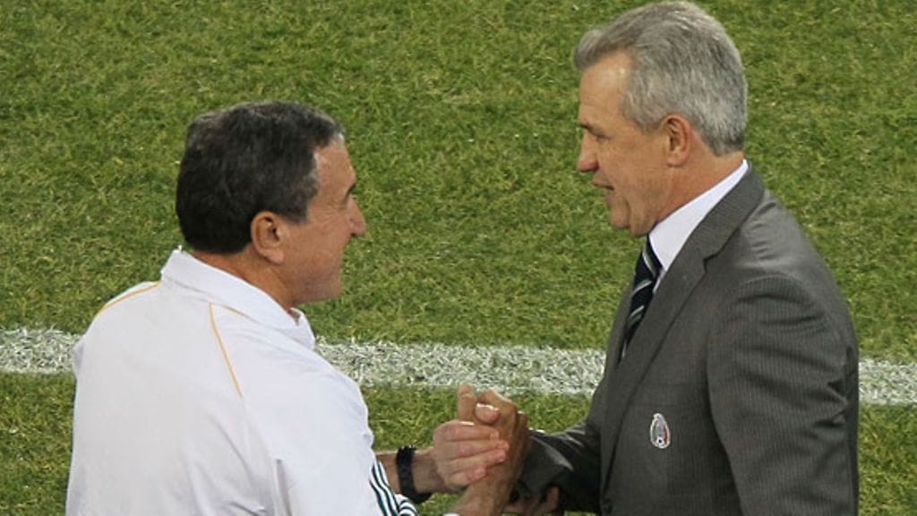 Carlos Alberto Parreira ja Javier Aguirre, kuva: Christof Koepsel/Getty Images