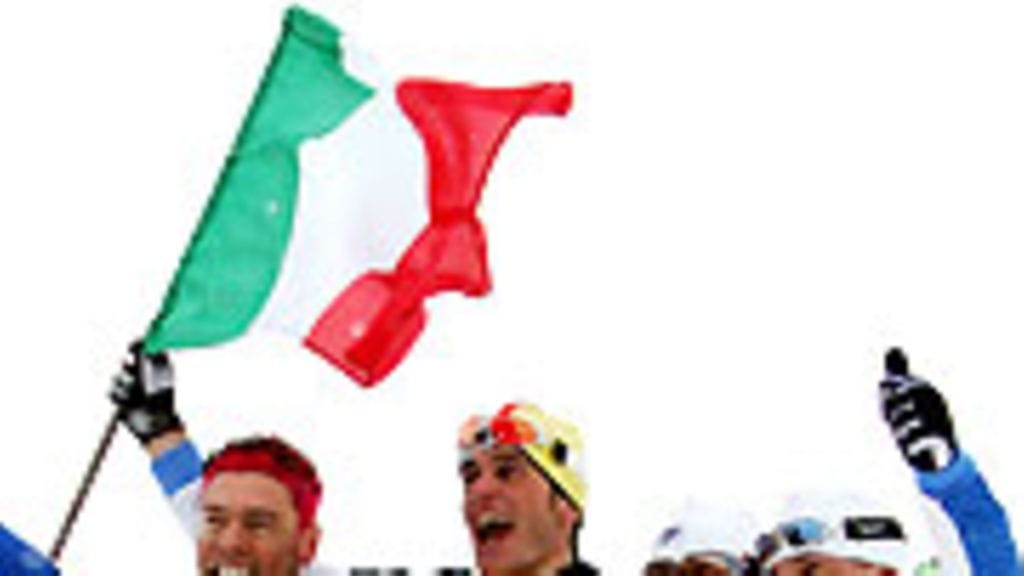 Pietro Piller Cottrer, Fulvio Valbusa, Cristian Zorzi ja Giorgio di Centa (Kuva: Clive Mason/Getty Images)