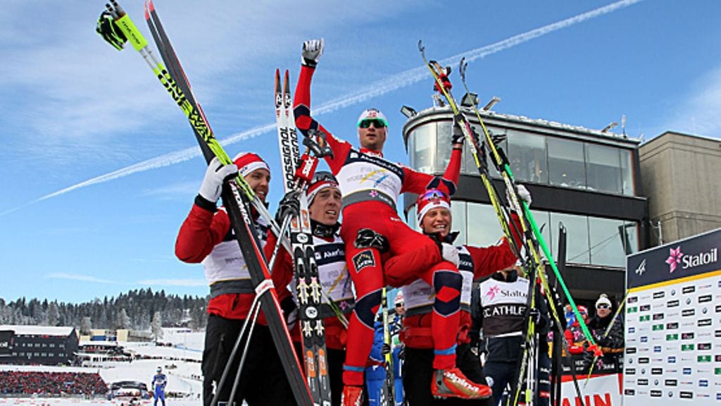 Norjan viestijoukkue kaappasi ankkurinsa Petter Northugin kultatuoliin