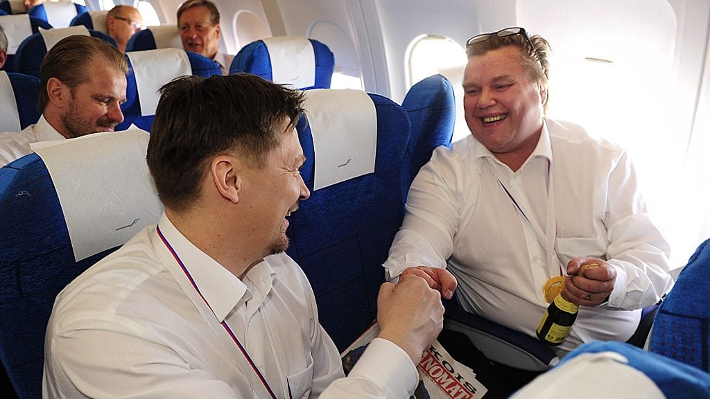 Jukka Jalonen ja Timo Jutila kultahumussa.