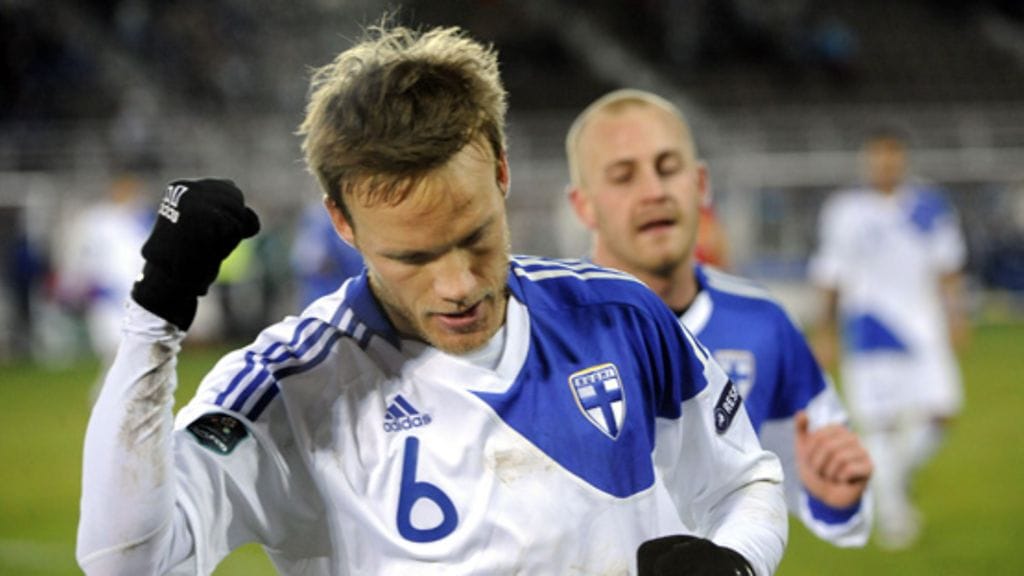 Mika Väyrynen tuulettaa. Kuva: Lehtikuva